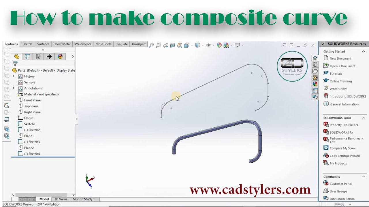 HOW TO USE COMPOSITE CURVES IN SOLIDWORKS II WHAT IS COMPOSITE CURVE II ...