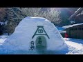 4k shirakawa go in winter with snow【絶景】白川郷の冬　雪積もる白銀の世界遺産に癒されて