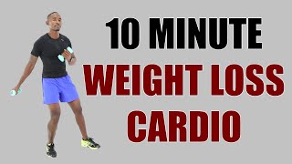10 Minute Weight Loss Cardio with Weights /Walking and Running Workout at Home 🔥 100 Calories 🔥