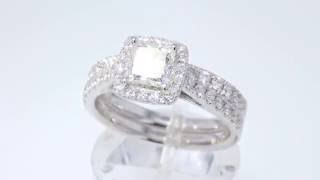 1.75CT Princess Diamond Halo Engagement Ring Set GIA Cert/Appr $12K $4750