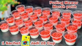 Banjir Orderan di bulan Agustus‼️1 Resep Jadi 28 Cup puding Merah Putih yang Cantik dan Creami