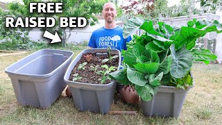 How to Build a RAISED BED in a TOTE, FREE Container Gardening!