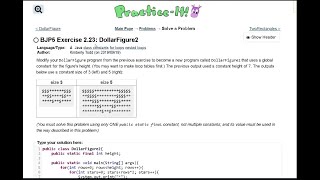 Java Practice It || 2.22 DollarFigure || nested for loops