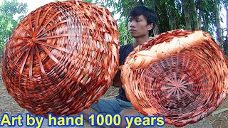 Skill Bamboo splitting and basket weaving 丨 Bamboo Woodworking Art
