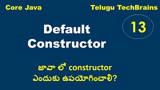 Default Constructor in Java || Explanation in Telugu
