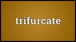 Trifurcate Meaning