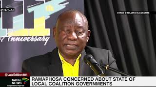 ANC President Ramaphosa concerned about state of coalition governance