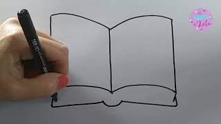 📖 📕  CÓMO DIBUJAR UN LIBRO ABIERTO paso a paso / How to draw an open book