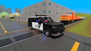 MASSIVE LEGO Police Cars, Trucks & Vans vs. Train - Brick Rigs Gameplay - Lego Toy Destruction