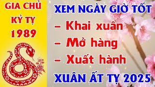 Xem Ngày Giờ Tốt Xuất Hành Khai Trương Năm Mới 2025 Cho Gia Chủ Kỷ Tỵ 1989