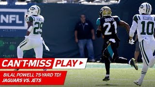 Bilal Powell Dives \u0026 Gets Up Untouched for Crazy 75-Yd TD Run! | Can't-Miss Play | NFL Wk 4