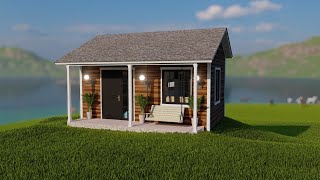 Cozy Small House Design 6x4 Meters (250 SQFT) Living off Grid and Floor Plan