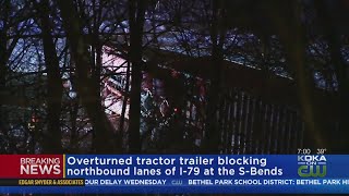 Overturned Tractor Trailer Shuts Down Part Of I-79