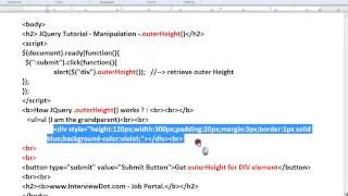 OUTERHEIGHT METHOD IN JQUERY DEMO