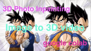 Image to 3D video with google colab, python tutorial