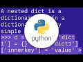 How do you create nested dict in Python?