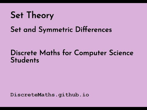 Discrete Mathematics Set And Symmetric Difference - YouTube