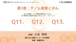 【がんゲノムネット】第3章：ゲノム異常とがん　Q11.Q12.Q13～講師：小島 勇貴