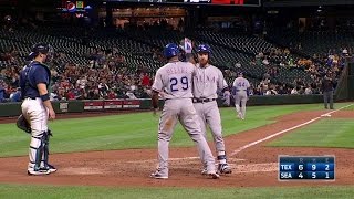 TEX@SEA: Lucroy drills a two-run homer to left