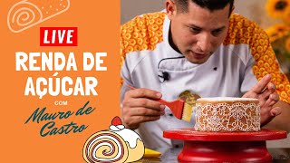 Como Fazer Renda de Açúcar  (Receita de glacê flexível e aplicação no Bolo de Rolo)