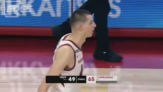 #18 Arkansas vs Troy Basketball Highlights