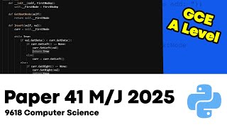 9618 Computer Science Paper 4 May/June 2025 Variant 1 | Python