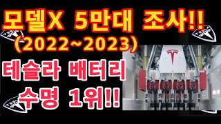 테슬라 모델X 5만대 조사!! (2022~2023) / 테슬라 배터리 수명 1위!! / Tesla Model X , NHTSA / 테슬라 투자