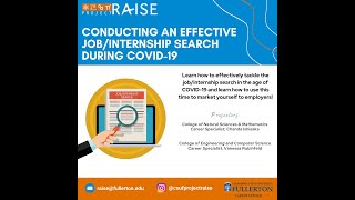 Conducting an Effective Job/Internship Search Workshop