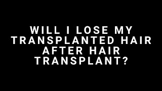 Will I Lose my Transplanted Hair after Hair Transplant?