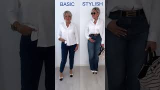 difference between basic and stylish 😎✨#femaleoutfits #fashion #causloutfits #viralvideo