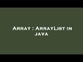 Array : ArrayList in java
