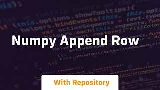 numpy append row