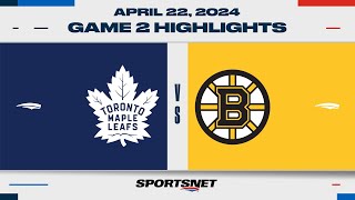 NHL Game 2 Highlights | Maple Leafs vs. Bruins - April 22, 2024