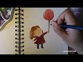 watercolor painting illustration jeunesse watercolor tutorial手绘插画 心中的郁金香