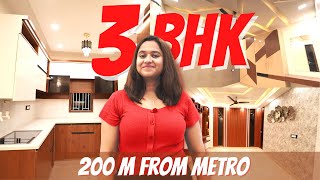 3 BHK का आलिशान Flat Metro से मात्र 200 मीटर की दूरी पर | Luxurious \u0026 Spacious Flat | Mark 469