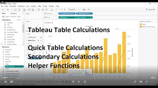 Tableau |Table Calculations | Helper Functions | Secondary Calculations| Quick Table Calculations