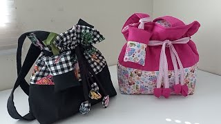 MUITO FÁCIL DE FAZER 🥰 BOLSA SACO COM LINDO DETALHE 😃 TUTORIAL COMPLETO 🤩 COSTURA FÁCIL