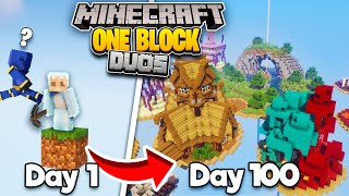 We Survived 100 Days on DUO ONE BLOCK in Minecraft