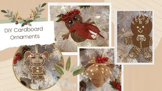 4 DIY Cheap Rustic Christmas Ornaments Using Cardboard & Dollar tree items | Christmas 2020