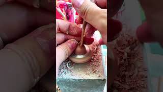 Fingertip pottery creation, the process of making mini handmade vase ornaments #Mini World in Minia