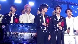 TXT Beomgyu reacts to seeing aespa Winter on the screen at KBS Gayo