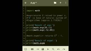 Math functions in #python #Part12 #exp( ) #frexp( ) #expm1( )