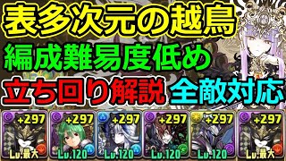 【表多次元の越鳥】編成難易度低め！ラフィーネで攻略！全敵立ち回り解説【パズドラ】