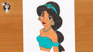 How to Draw Disney Princess - Jasmine || Step by Step easy || How to Draw Prince