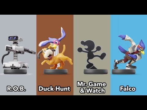 4 New Amiibo Confirmed ROB DUCK HUNT DOG MR GAME AND WATCH AND FALCO ...