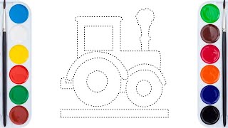 Tractor drawing for kids easy drawing colorful tractor