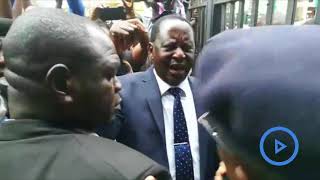 Raila almost loses cool as bodyguard denied Supreme Court entry
