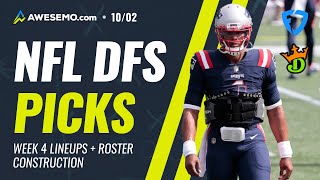 NFL DFS PICKS: WEEK 4 LINEUPS & ROSTER CONSTRUCTION DRAFTKINGS AND FANDUEL