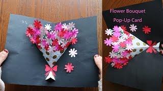 DIY Flower Bouquet Pop up Card 7-Paper Crafts-Handmade Craft
