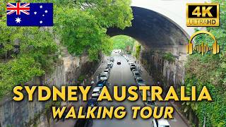 WALKING AROUND SYDNEY AUSTRALIA | Town Hall to Milsons Point | 4K UHD Video Walk | Binaural Audio